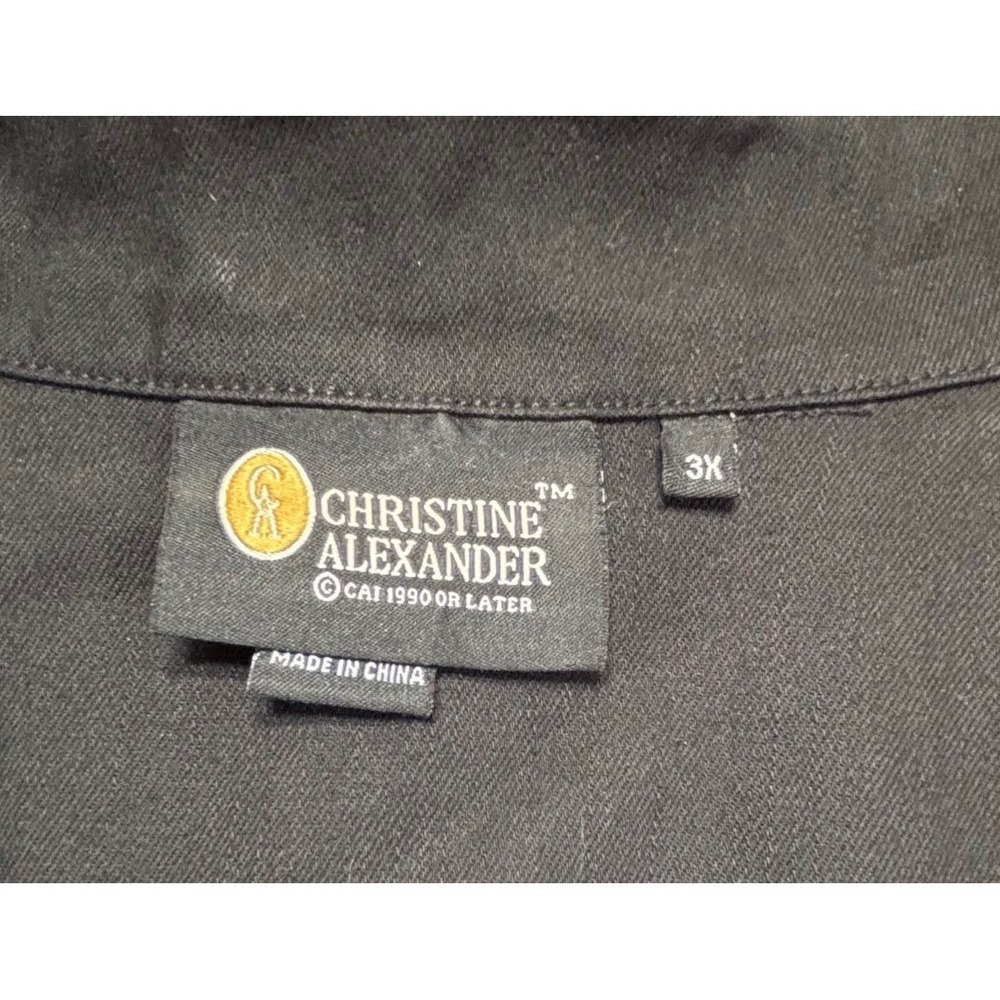 Christine Alexander Womens Jacket Size 3X Embellished Denim Rhinestone Black - Picture 3 of 8